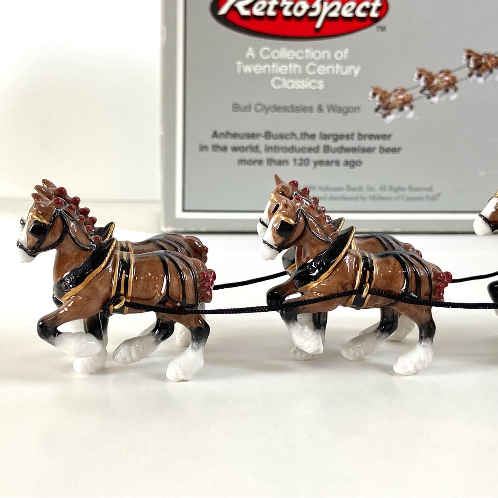 ✨VERY RARE ✨Vintage Retired Retrospect Collectible Budweiser Clydesdales Wagon - Picture 5 of 16